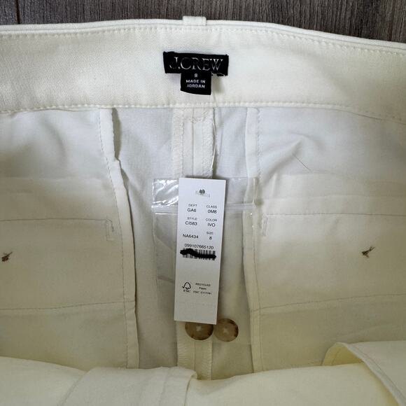 J.Crew Wrap-front Skort Womens 8 Ivory Bi-stretch Cotton Blend Side Zip Pockets - Picture 5 of 10